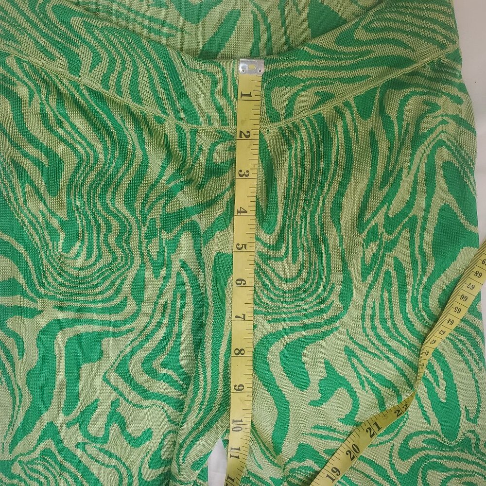 Paloma Wool Orinocco Knit Hi Rise Viscose Pants Green Geometric Pull On Size XS - Picture 4 of 13